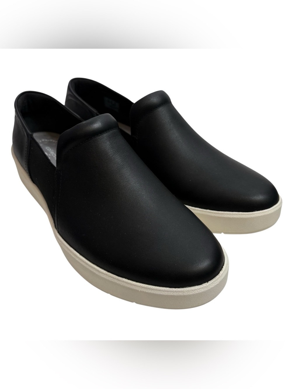 CLARKS Layton Band Slip-On Casual Sneakers in Black Leather NWOT $89